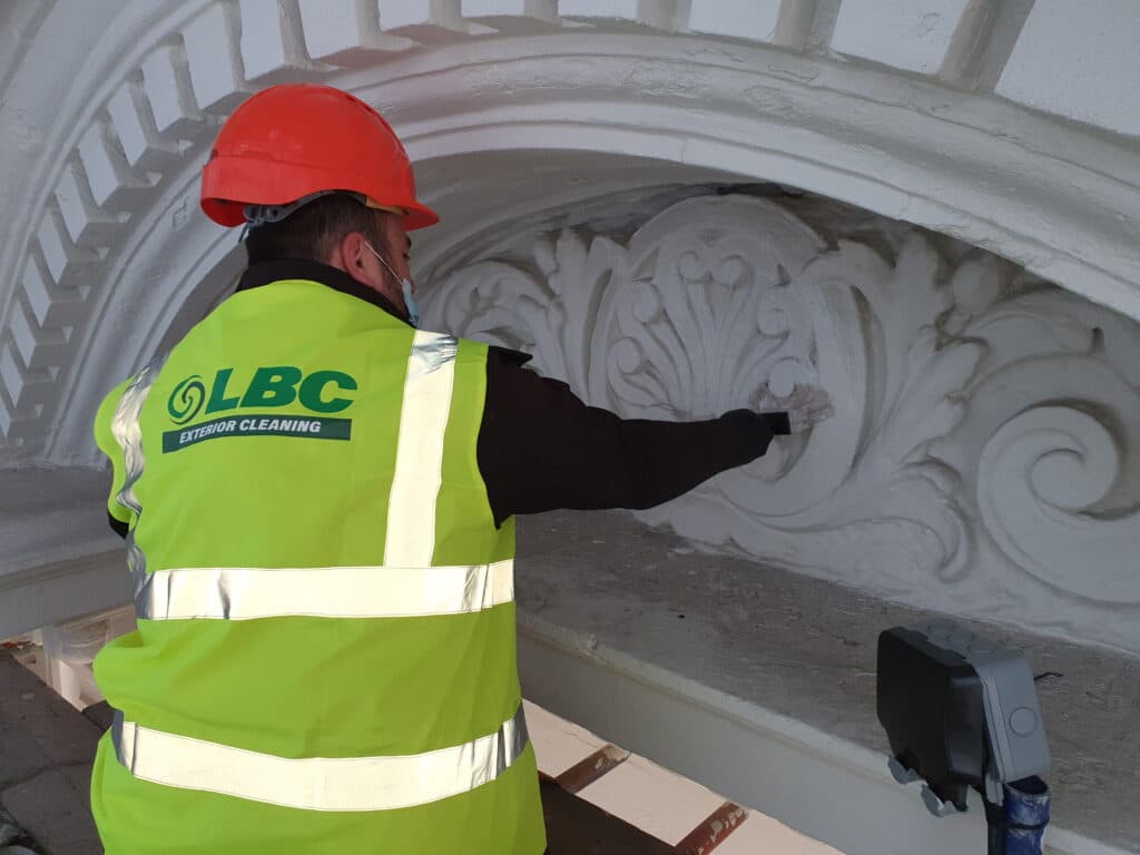 Paint removal from brick and stone